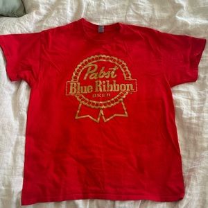 NEVER WORN! NWOT! Retro Vintage Pabst Blue Ribbon PBR Tshirt Unisex Size Large